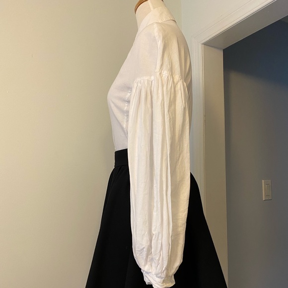 Cotton Button Shirt, Mutton Ballon Puff Sleeves - Picture 10 of 11